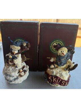 VINTAGE 1998 Boyds Bears & Friends Christmas Holiday Ornaments (READ) 4.5" Tall